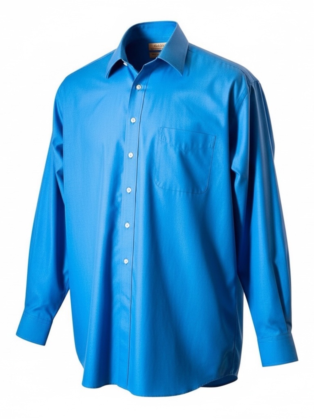 Gold Label Roundtree & Yorke Blue Shirt Sz 18.5 /35 Long Sleeve Non Iron Cotton